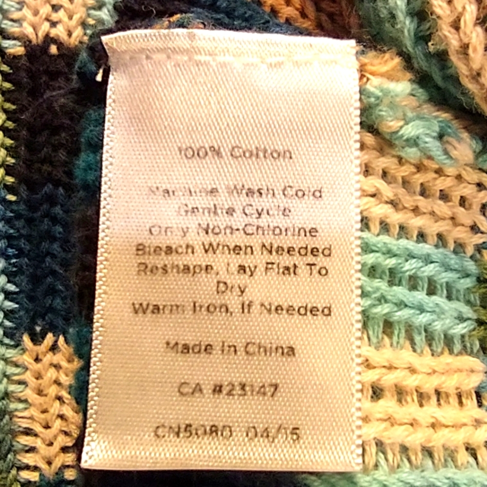 Talbots Cotton Geometric Stripe Block Open Front … - image 7